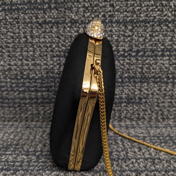 Morgan Taylor Black Clutch Gold Rhinestone - Picture 5 of 16